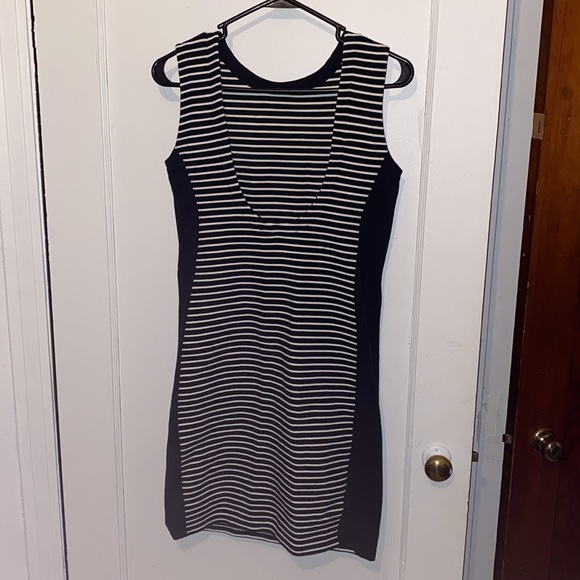 Athleta striped bodycon sleeveless spandex mini dress - Picture 3 of 7